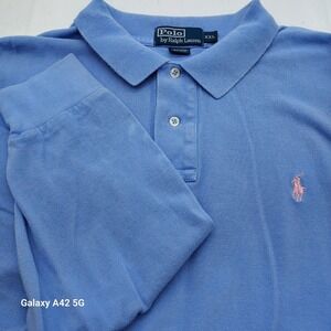 Polo Ralph Lauren Long Sleeve Polo Shirt Blue XXL Embroidered Pony